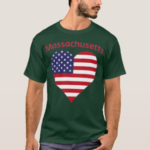 Massachusetts American Flag Heart1 T-Shirt