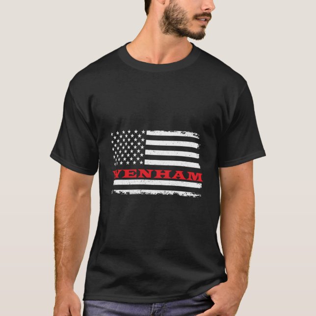 Massachusetts American Flag Wenham Usa Patriotic S T-Shirt (Vorderseite)