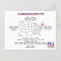 Massachusetts American Staat auf einer Karte und D