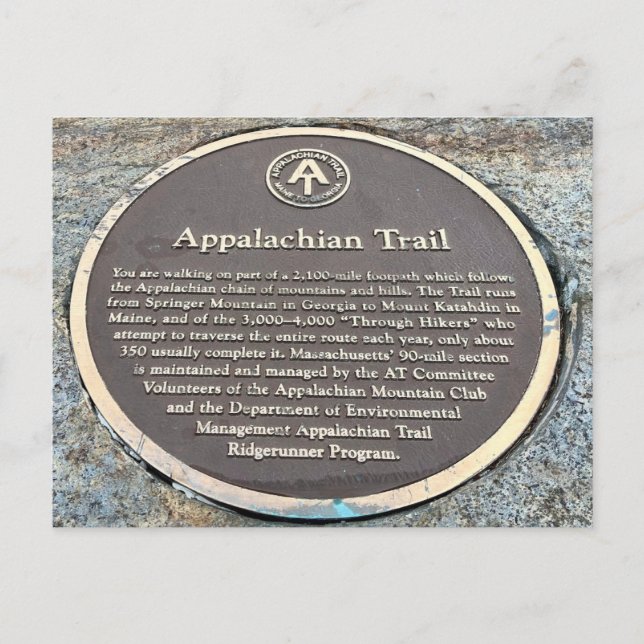 Massachusetts Appalachian Trail Postkarte (Vorderseite)