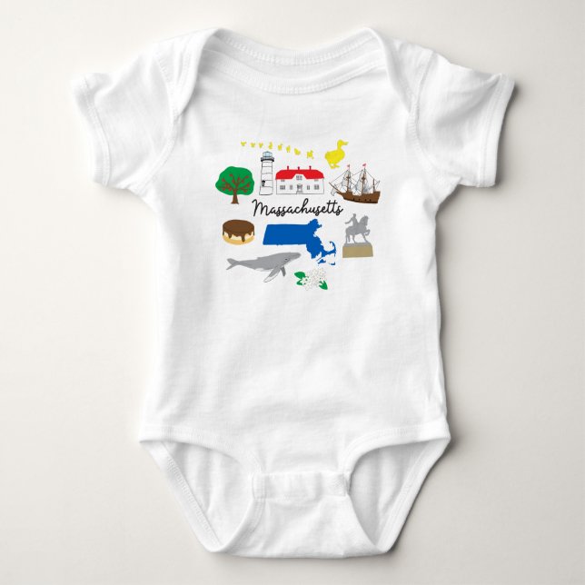 Massachusetts Baby Bodysuit Strampler (Vorderseite)