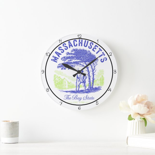 Massachusetts Bay State Minuteman  Große Wanduhr (Zuhause)