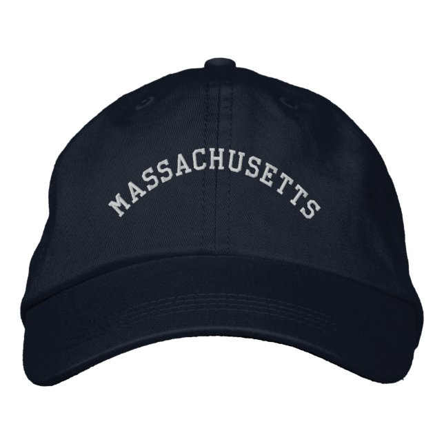 Massachusetts bestickte Cap Navy Blau Bestickte Kappe (Vorderseite)