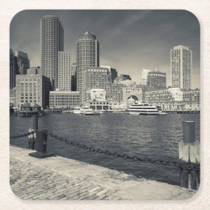 Massachusetts, Boston, Gebäude am Rowe's Wharf Rechteckiger Pappuntersetzer