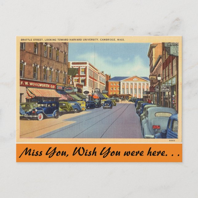 Massachusetts, Brattle St., Cambridge Postkarte (Vorderseite)