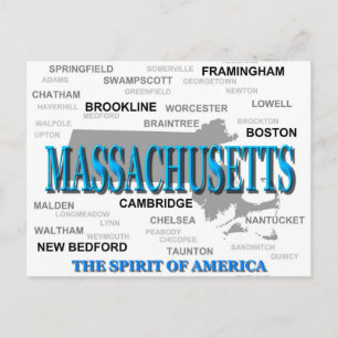 Massachusetts Cities and Towns Staatsstolz Karte