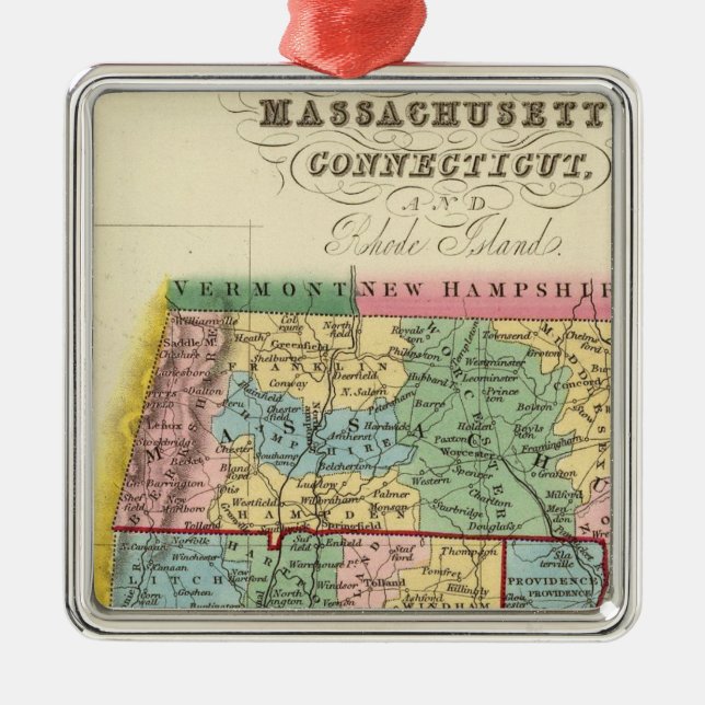 Massachusetts, Connecticut, Rhode Island Silbernes Ornament (Vorne)