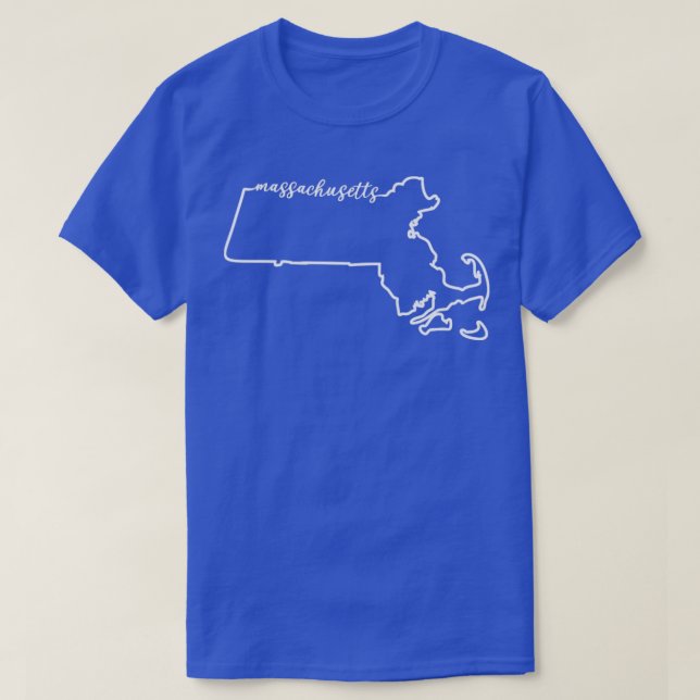Massachusetts Cursive Silhouette Zuhause Staatssto T-Shirt (Design vorne)