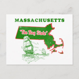 Massachusetts Das Design des Bay Staat Postkarte