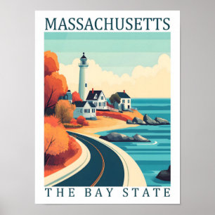 Massachusetts der Bay State USA Reiseort Poster