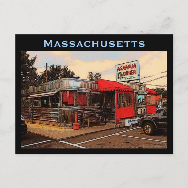 Massachusetts Diner Postcard Postkarte (Vorderseite)