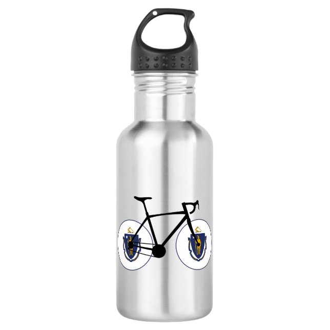 Massachusetts Flag Cycling Edelstahlflasche (Vorderseite)