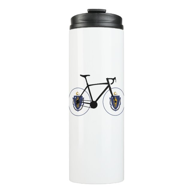 Massachusetts Flag Cycling Thermosbecher (Vorderseite)