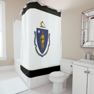 Massachusetts-Flagge Duschvorhang