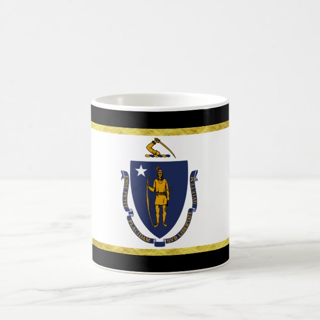 Massachusetts-Flagge Kaffeetasse (Mittel)