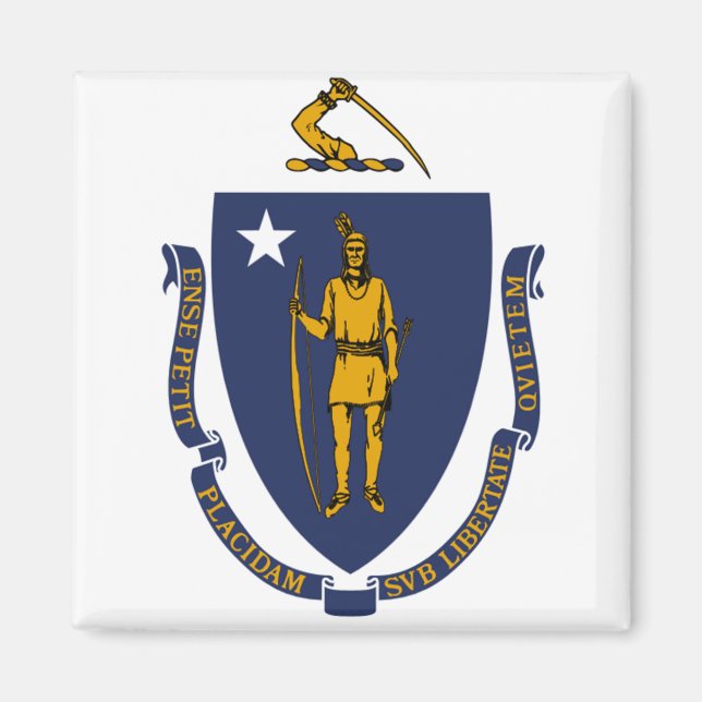 Massachusetts-Flagge Magnet (Vorne)