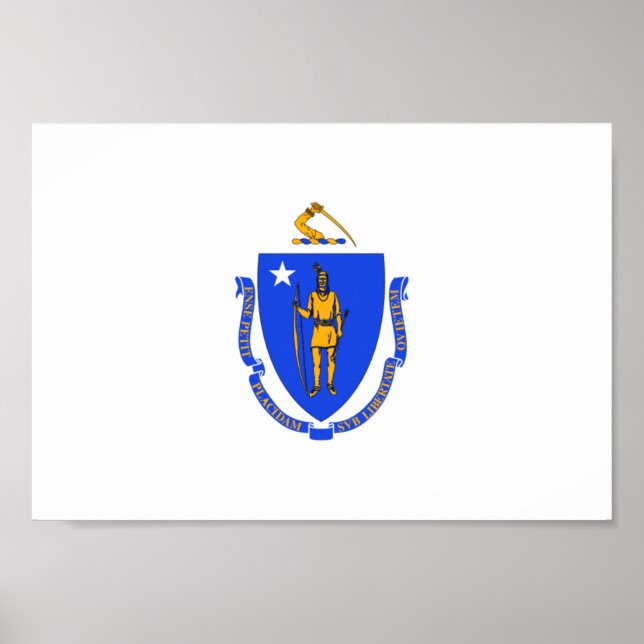 Massachusetts-Flagge Poster (Vorne)