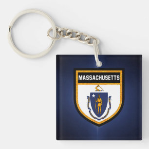 Massachusetts-Flagge Schlüsselanhänger