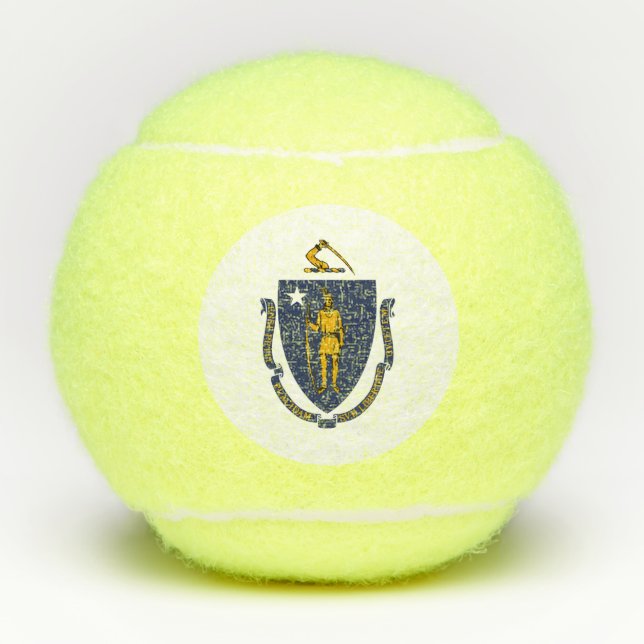 Massachusetts-Flagge Tennisbälle (Vorderseite)
