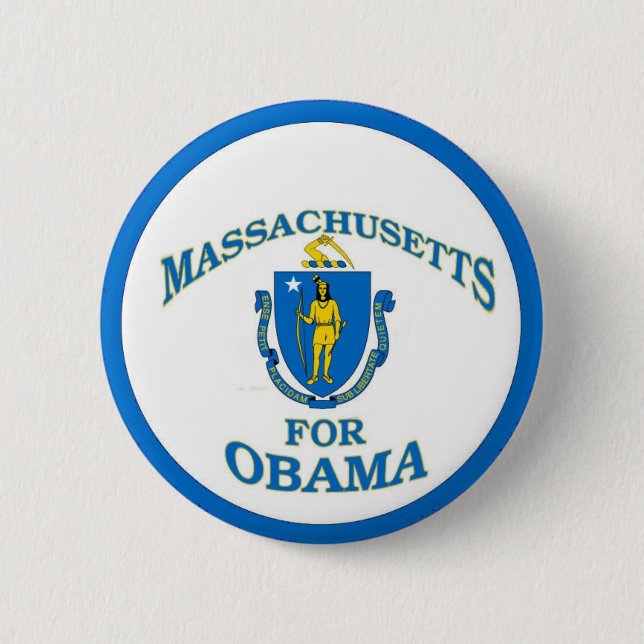 MASSACHUSETTS FÜR OBAMA-Knopf Button (Vorderseite)