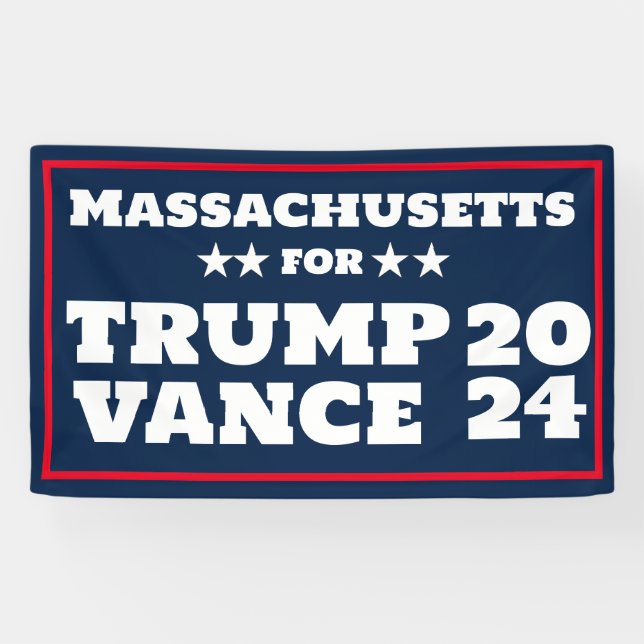 Massachusetts für Trump Vance 2024 Banner (Horizontal)