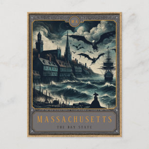Massachusetts   Gothic Art Postkarte