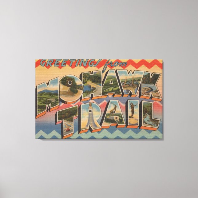 Massachusetts - Grüße vom Mohawk-Pfad 2 Leinwanddruck (Vorderseite)