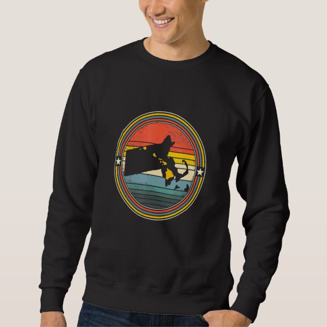 Massachusetts Hawaii Roots Origin Staat Map Retro Sweatshirt (Vorderseite)