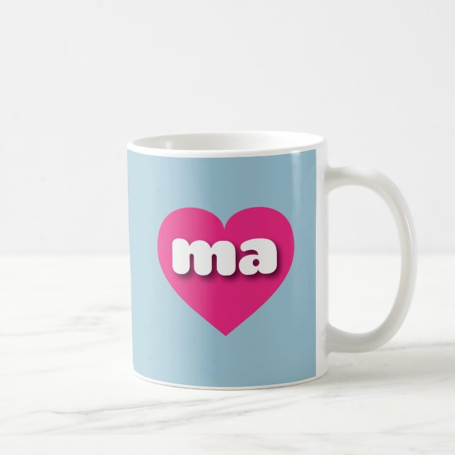 Massachusetts Hot Pink heart - I Liebe ma Kaffeetasse (Rechts)