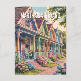 Massachusetts Illustration Retro Postkarte