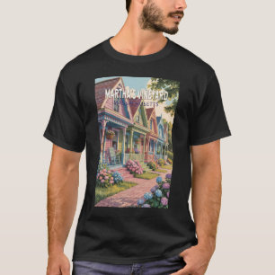 Massachusetts Illustration Retro T-Shirt