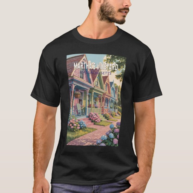 Massachusetts Illustration Retro T-Shirt (Vorderseite)