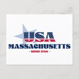 Massachusetts in roter, weißer und blauer Postkart Postkarte
