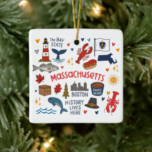 Massachusetts Individuelle Familienreise Weihnacht Keramikornament