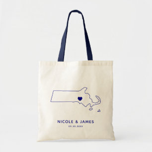 Massachusetts-Karte Hochzeits-Willkommens-Tasche, Tragetasche
