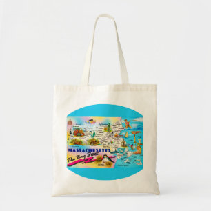 Massachusetts-Karte Postkarten-Tasche Tragetasche