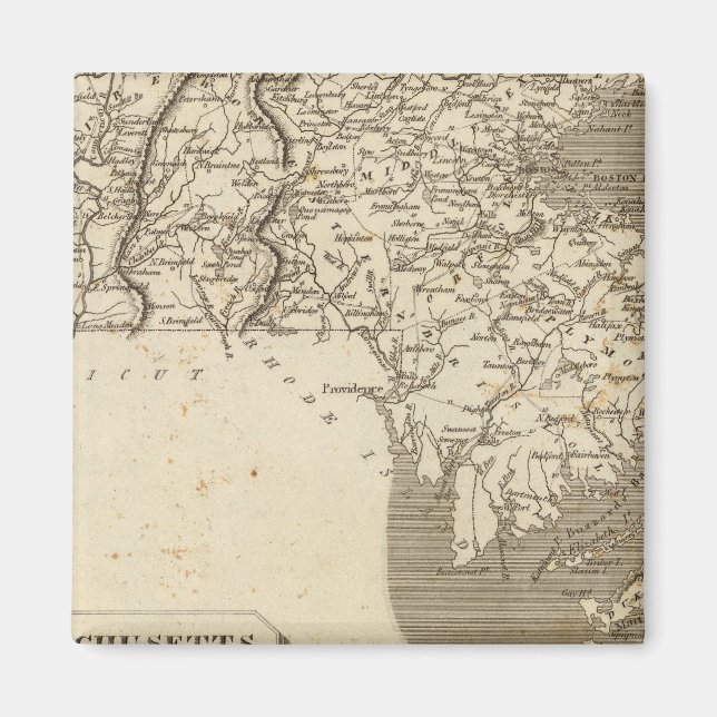 Massachusetts Karte von Arrowsmith Magnet (Vorne)