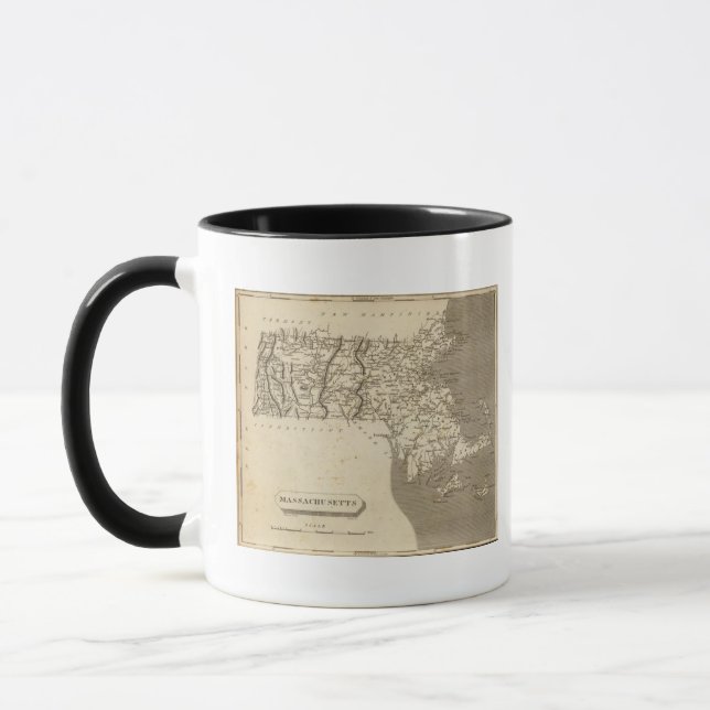 Massachusetts Karte von Arrowsmith Tasse (Links)