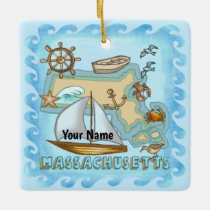 Massachusetts Keramikornament
