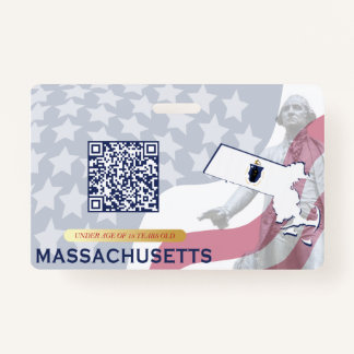 MASSACHUSETTS - Kind-ID - USA-Flaggenrahmen Ausweis