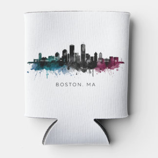 Massachusetts-Kunst | Boston MA Skyline Aquarell Dosenkühler