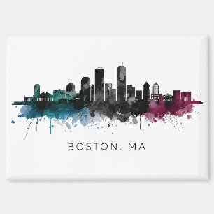 Massachusetts-Kunst Boston MA Skyline Aquarell Magnet