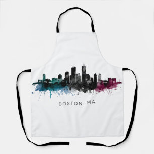 Massachusetts-Kunst Boston MA Skyline Aquarell Schürze