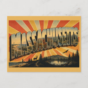 Massachusetts Küstenlinie Berge Wälder Teiche Postkarte