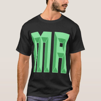 Massachusetts MA Anfangstext T-Shirt