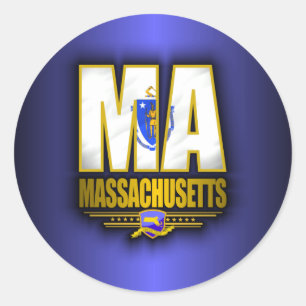 Massachusetts (MA) Runder Aufkleber
