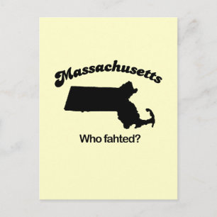 Massachusetts Motto - Wer faht? Postkarte