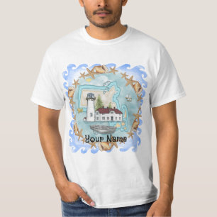 Massachusetts Muscheln Leuchtturm T-Shirt