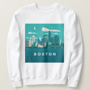 Massachusetts Nacht Stadtbild Boston City Sweatshirt