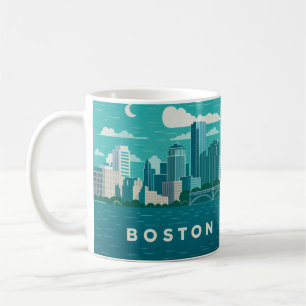 Massachusetts Nacht Stadtbild   Boston Stadt Kaffeetasse